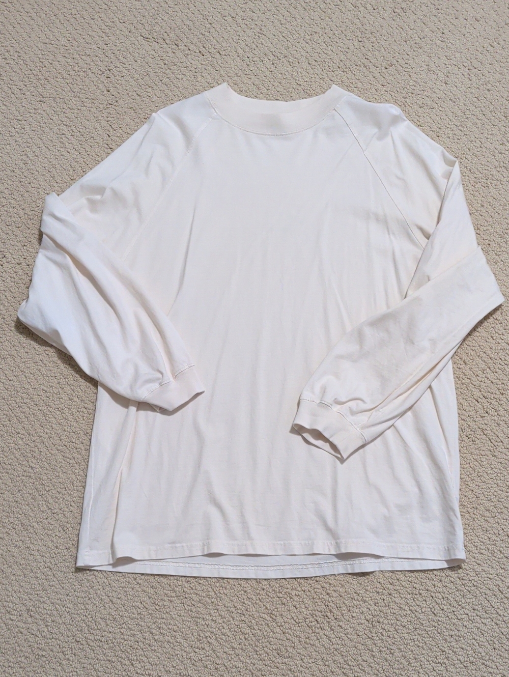 & Other Stories Basic Cream Crewneck Long Sleeve Top
